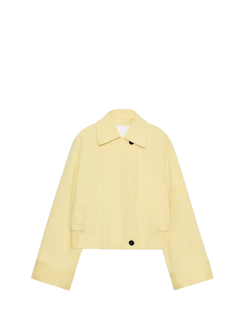 Zara Butter Yellow Cropped Utility Jacket